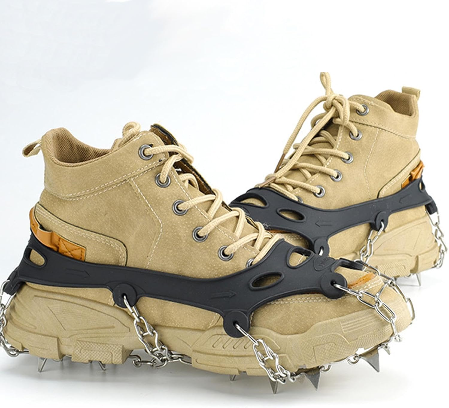 Ice Cleats | Snow Boot Covers 19 Stainless Steel Spikes Shoe Spikes | Slip Snow Spikes Shoes Cover for Winter ICY or Muddy Terrain Teenagers, Adults, Seniors - 19 Teeth (Xl Code) image number 4