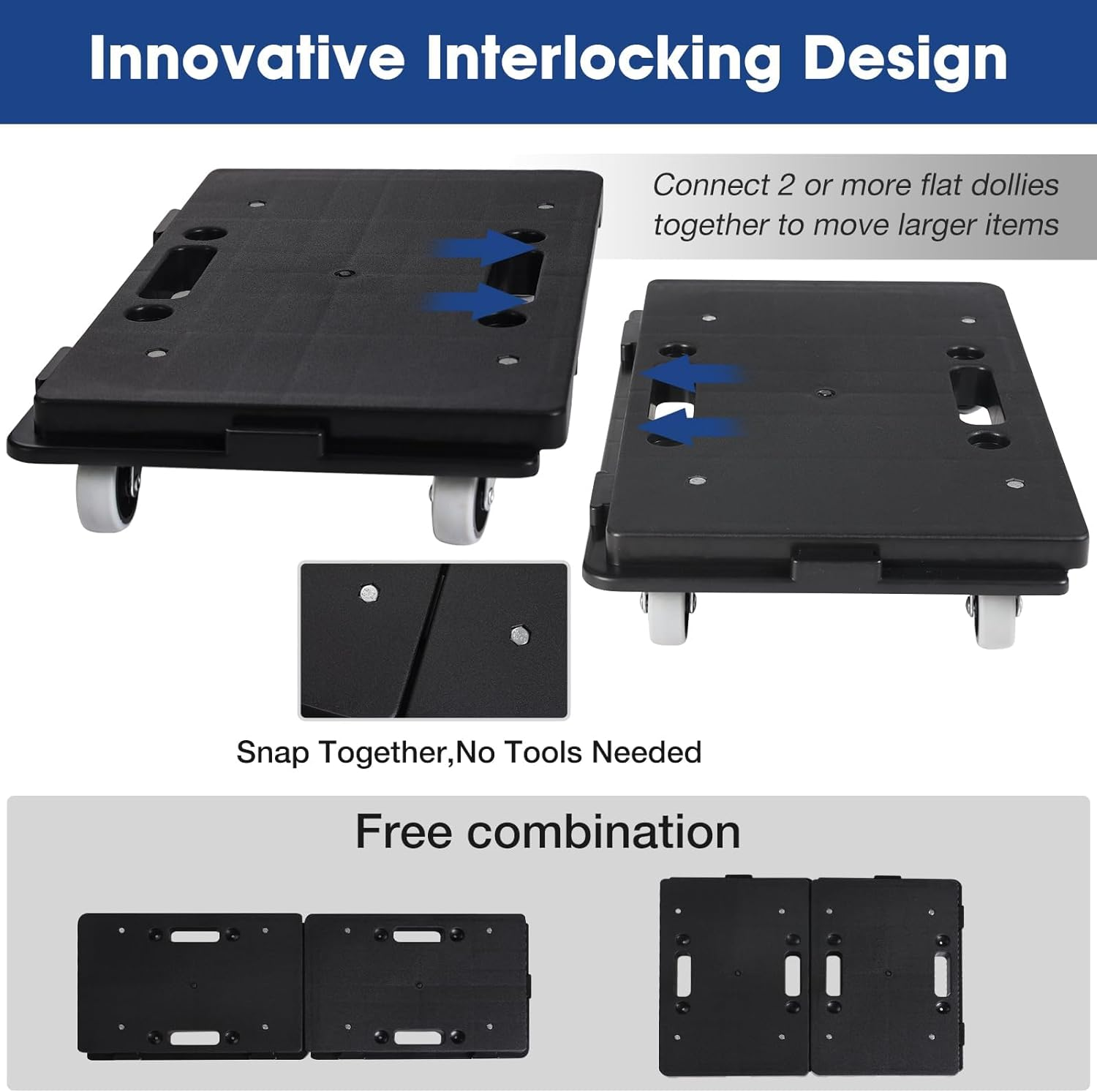 SIMTWO Furniture Dolly, 2 Pack Furniture Movers with 4 Wheels, Heavy Duty Furniture Mover Tools, Small Moving Dolly Cart with 230Kg Bearing Capacity, 41.5 X 28Cm image number 1