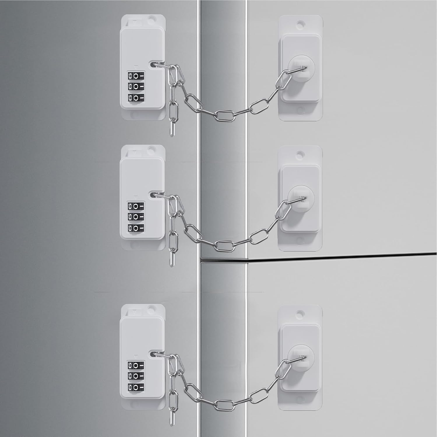 CMINGJ (3 Pack) Child Safety Digital Combination Lock for Fridge, Cabinets, Drawers, Window and Door, Adjustable Safety Lock for Babies, Kids and Toddlers Proofing Lock with Easy Installation (3 Pack) image number 1