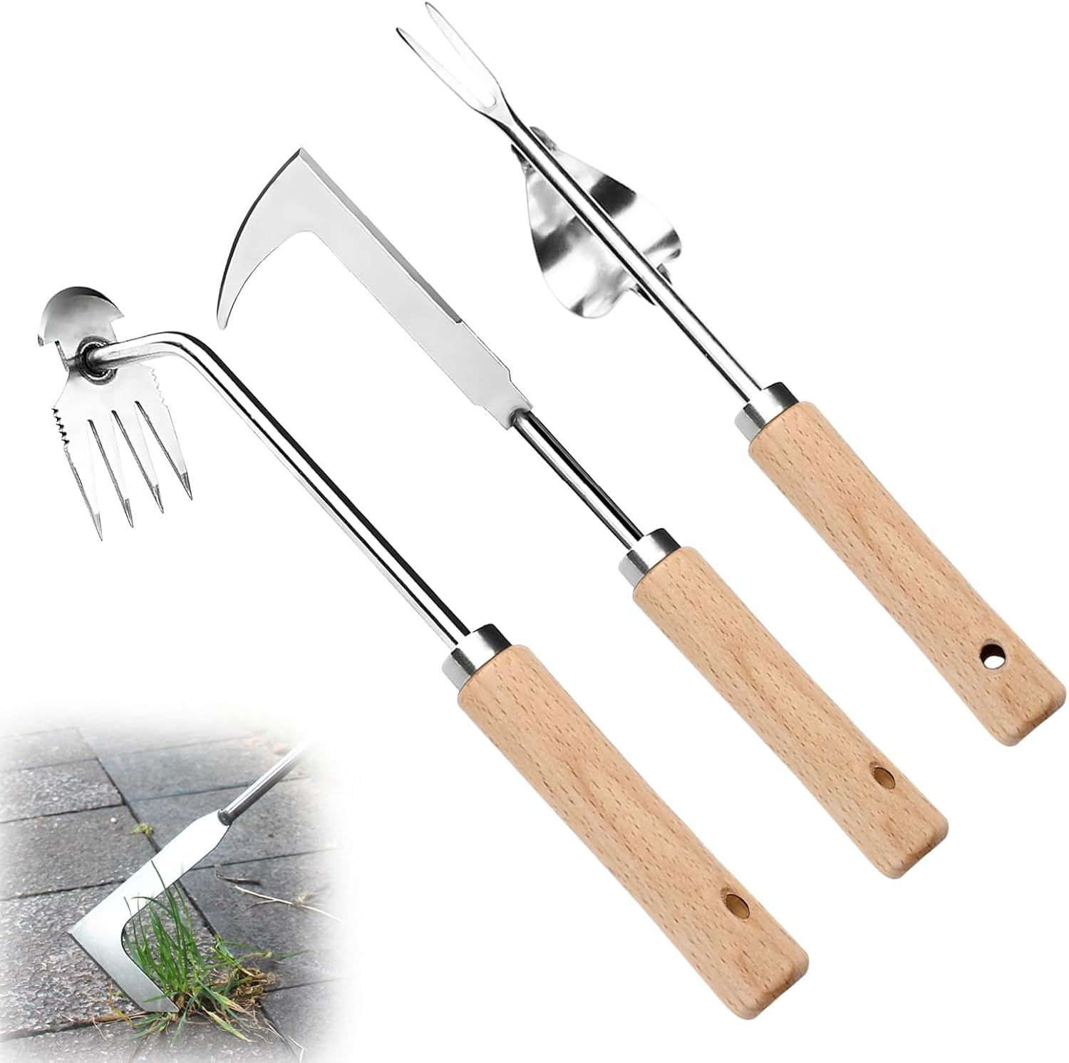 Thickened Stainless Steel Weed Remover Tool, Gardening Hand Tools, Gardening Tools for Men, Garden Tools Set, Weed Accessories image number 4