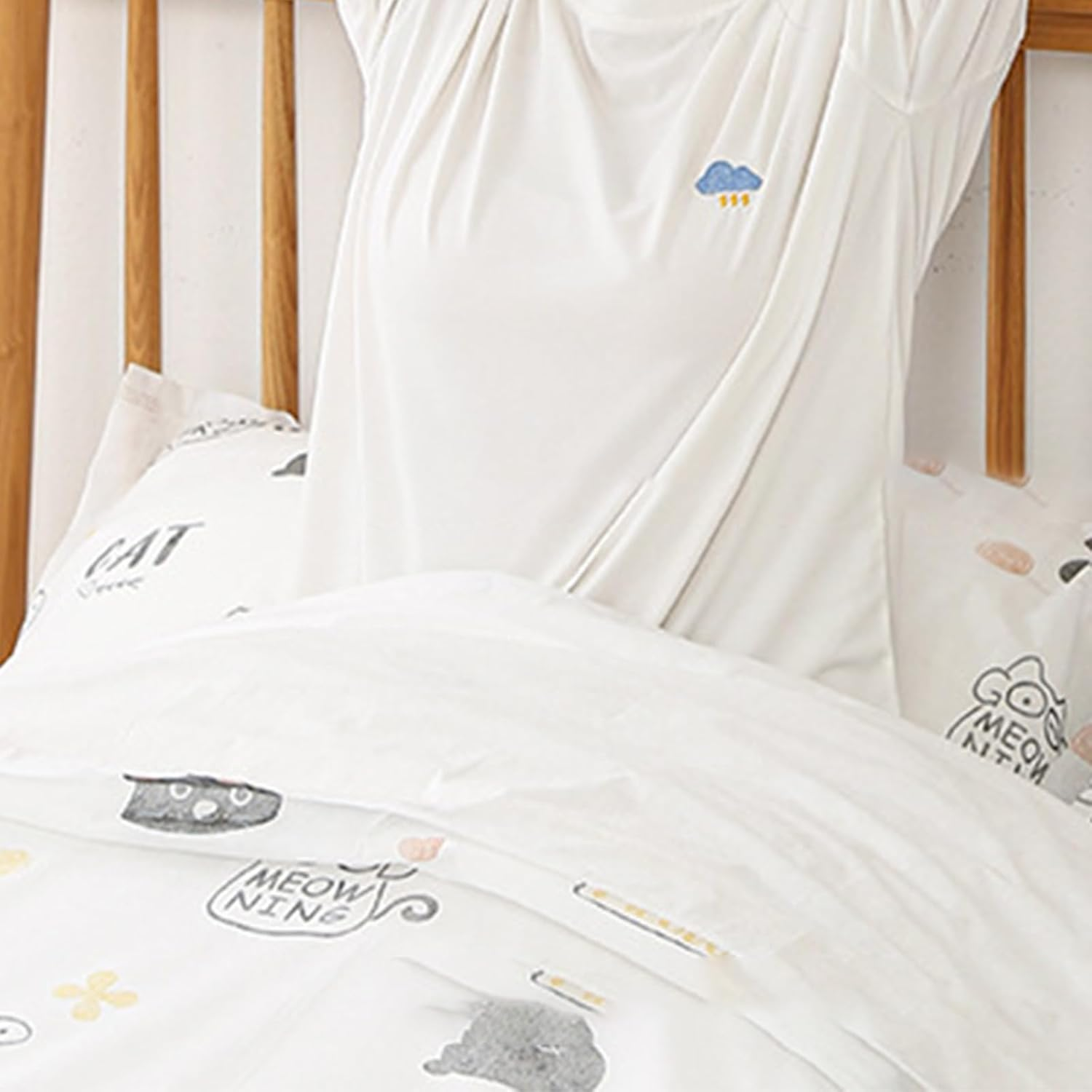 SRJQXH Disposable Bed Sheet 210 X 230 Cm Bed Sheet Pure Cotton with White Print Travel Bed Linen, Easy to Carry for Hotels, Travel and Camping image number 4