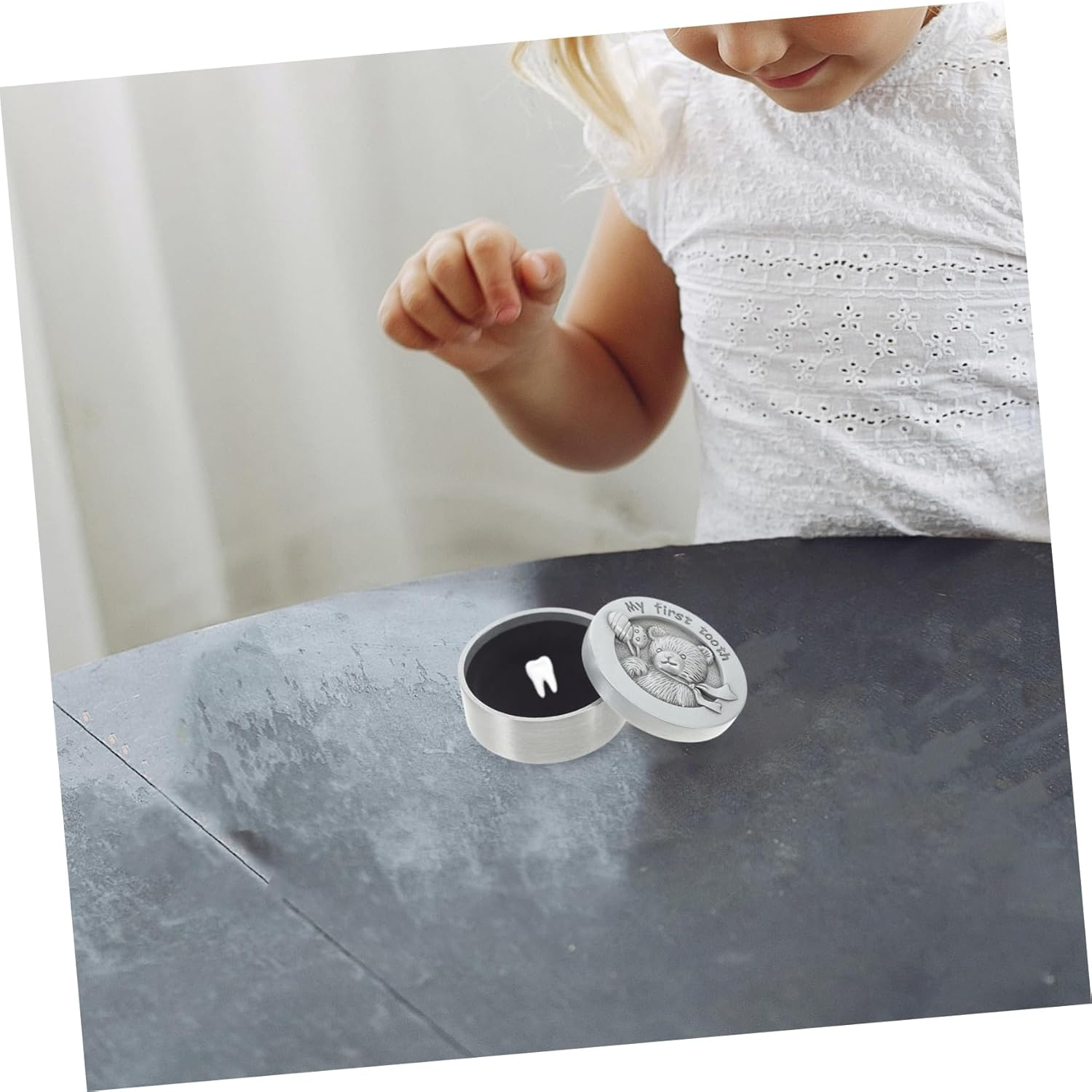 SUPVOX Deciduous Tooth Storage Box Metal Tooth Box Keepsake Saver Shower Holder image number 5