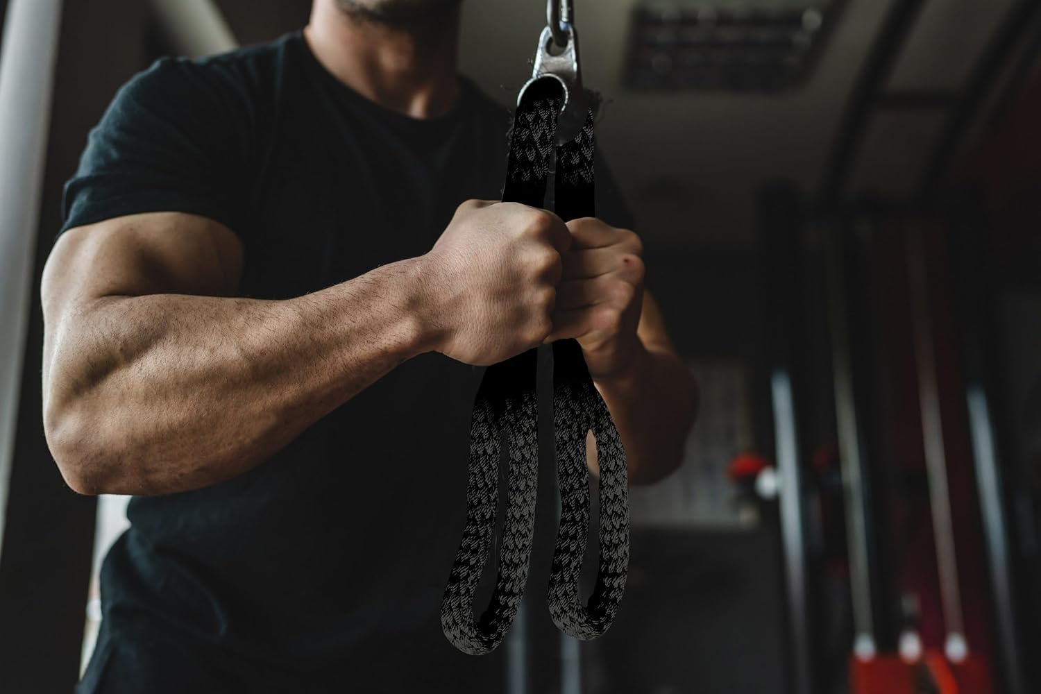 Tricep Rope 39 Inches Tricep Rope Cable Attachment &ndash; Tricep Pull down Rope for Cable Machine, Easy to Grip & Non-Slip Cable Attachment for Gym Workout Exercise image number 4