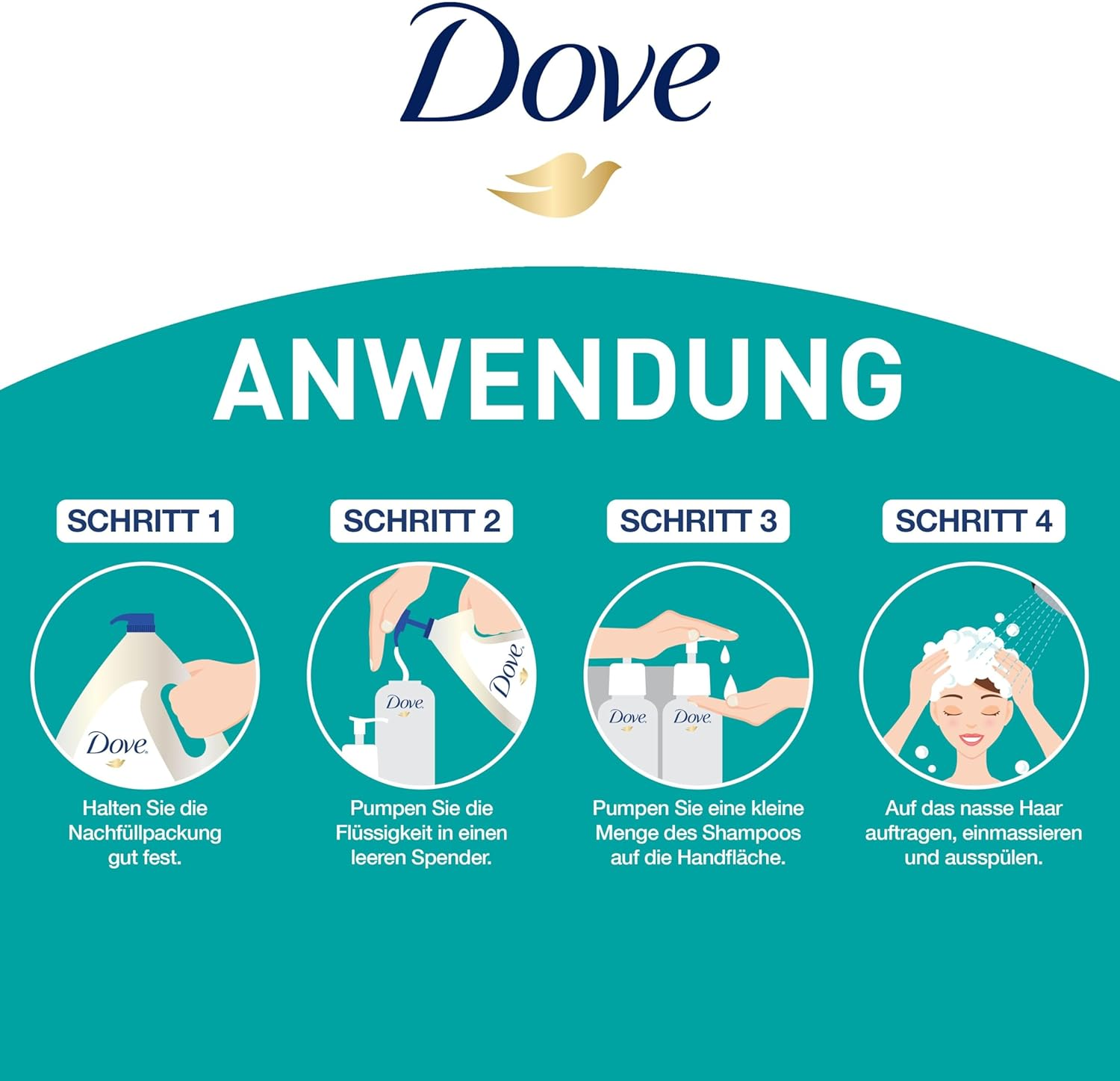 Dove Daily Moisture Shampoo 4 Litre, White image number 1