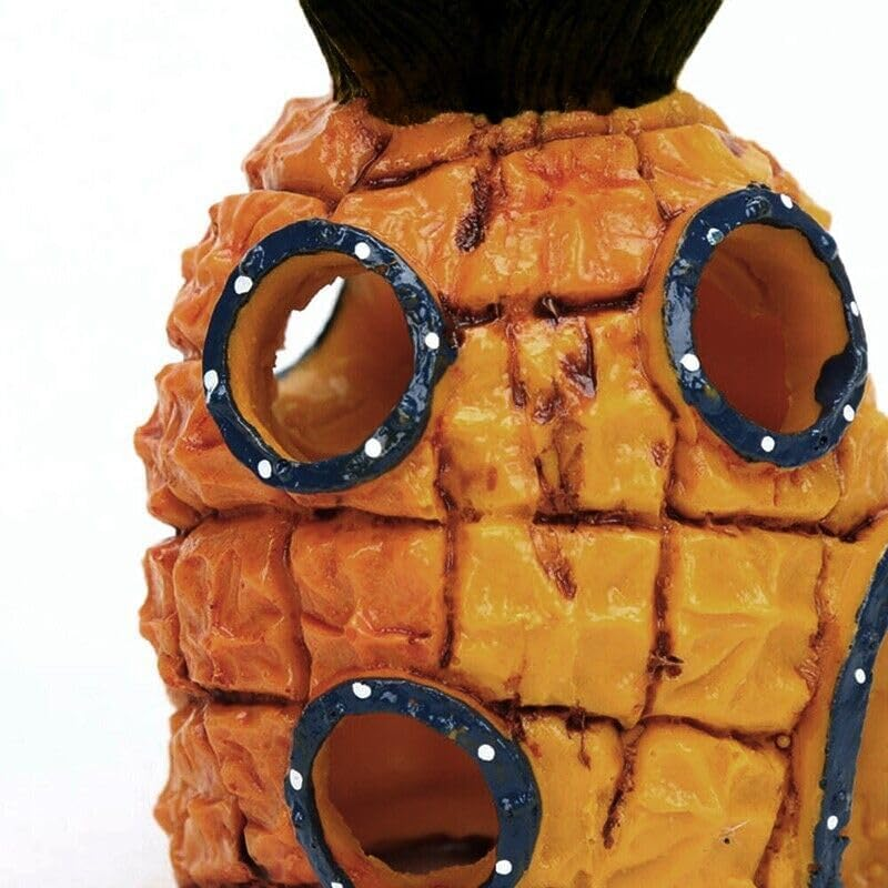 AIMALL Whimsical Alien Pineapple House Aquarium Ornament: Durable Resin Fish Tank Decoration - Perfect for Freshwater & Saltwater Environments - Vibrant and Non-Toxic image number 2
