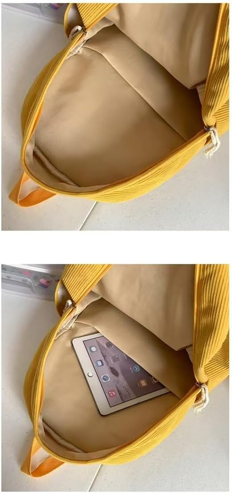 MININAI Novelty Duck Backpack Funny Animal Cartoon Corduroy Backpack Kawaii Aesthetic Laptop Backpack Preppy Stuff image number 1