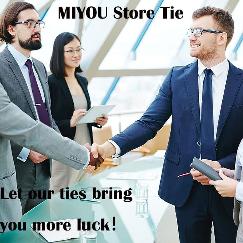 Men'S Ties Solid Color 8CM Necktie Plain Classic Striped Formal Business Wedding Party Ties for Men image number 2