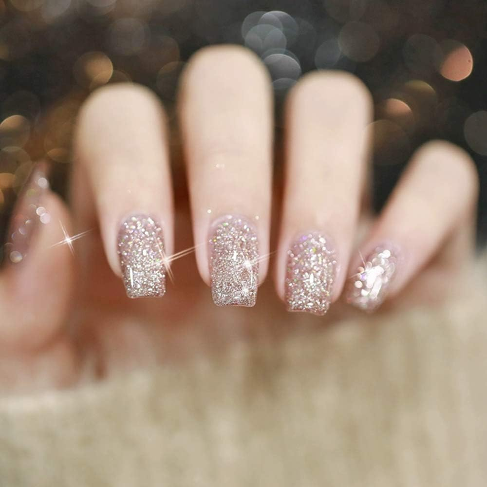 VERONNI Glitter Nail Gel Polish Clear Crushed Glass Reflective Shine Nail Polish Diamond Sparkle Soak off UV LED Bright Glitter Gel Nail Polish Bungee Party Broken Clear Sparkling Gel Nail Art Manicure 10Ml-Silver Glitter (#S-005 Champagne Gold) - S-005 Champagne Gold image number 6