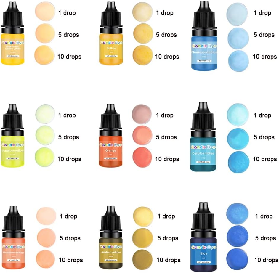 Shgarden Candle Dye 24 Colors 5Ml per Bottle Liquid Oil-Based Dye for Candle Wax Highly Concentrate Natural Vivid Candle Color for DIY Candle Making Lip Gloss Epoxy Resin and Nail Polish SH0101 image number 1