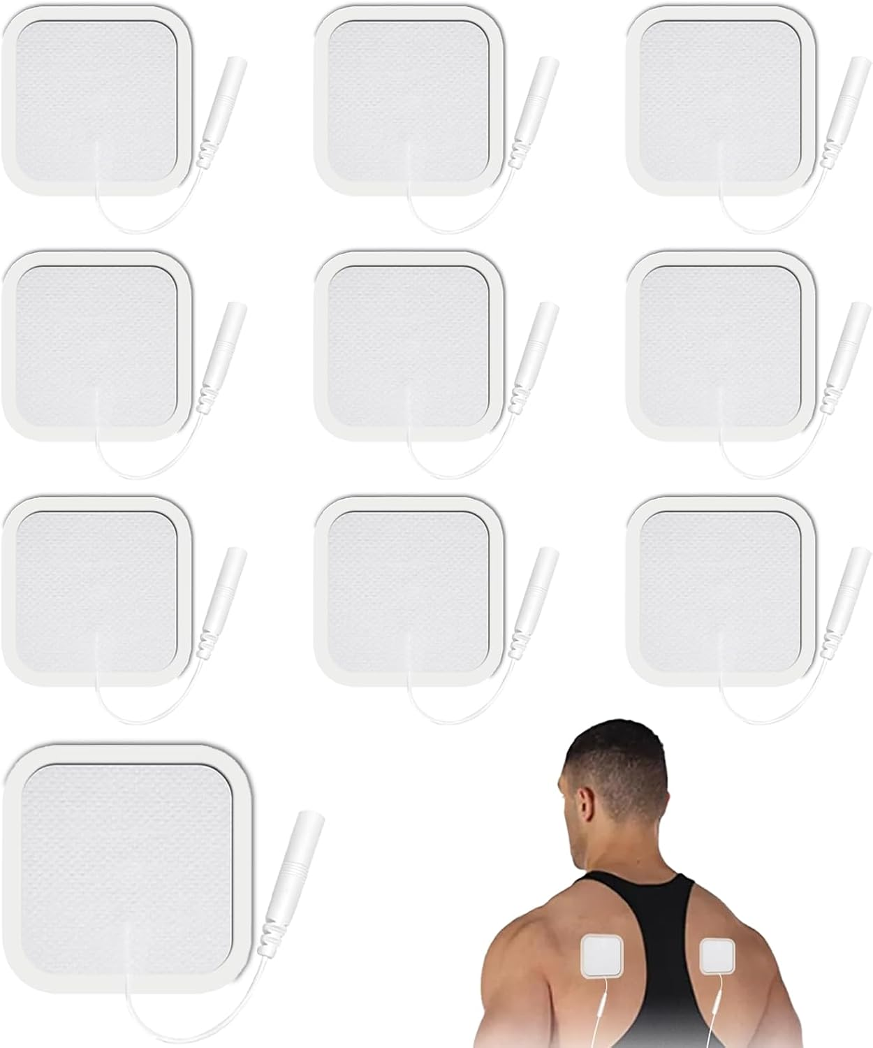 Hzqzaoan 10-Pack Gel Pads Replacement Set for Massager | TENS Machine Pads & TENS Pads | Long-Lasting Adhesive Gel Pads for Comfortable Therapy Sessions &ndash; Reusable & Skin-Friendly image number 2