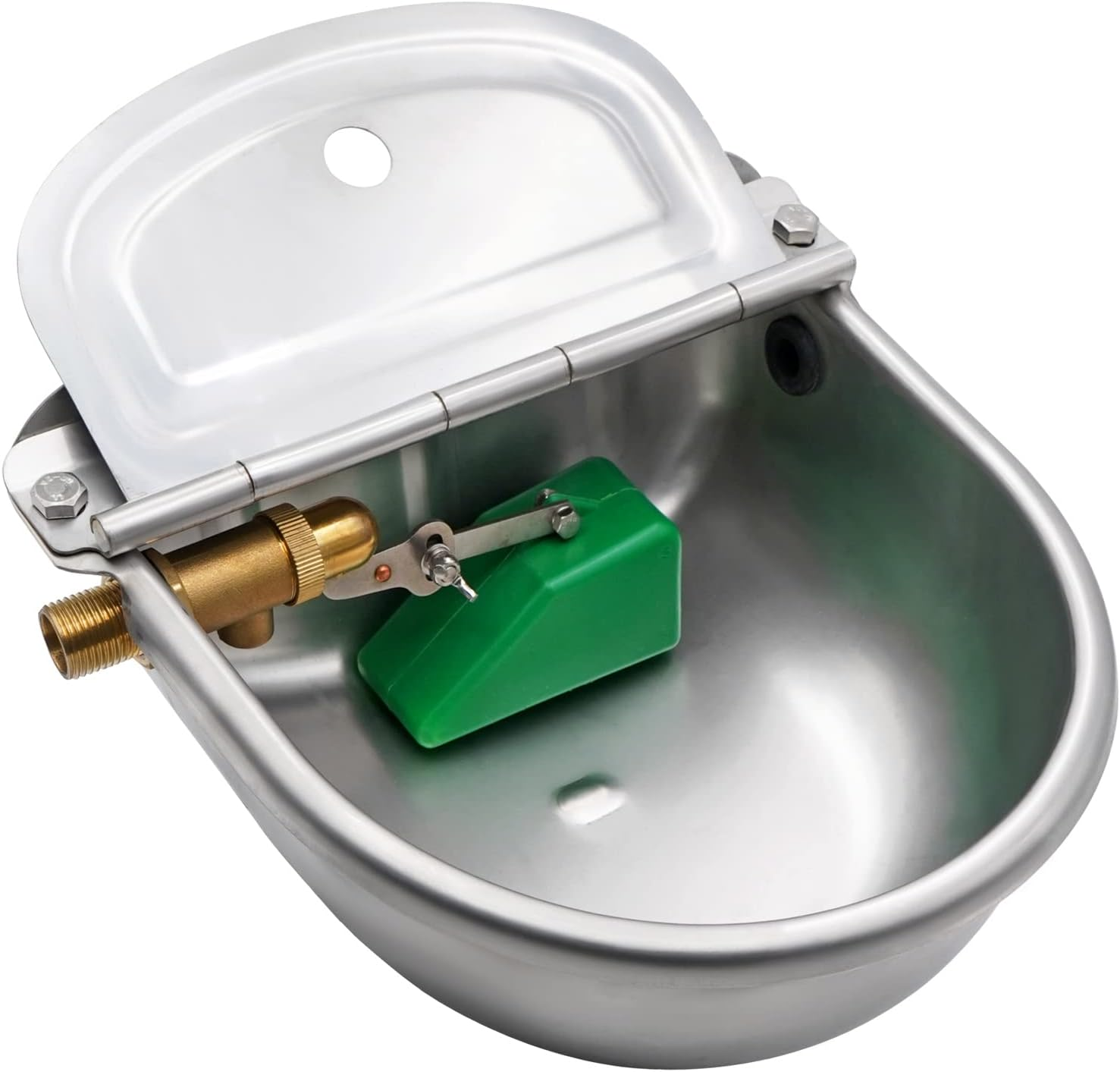 Automatic Horse Drinking Water Bowl with Float Valve Upgraded Stainless Steel Water Feeder Trough for Livestock Cow Sheep Goat Cattle Hog Dogs image number 2