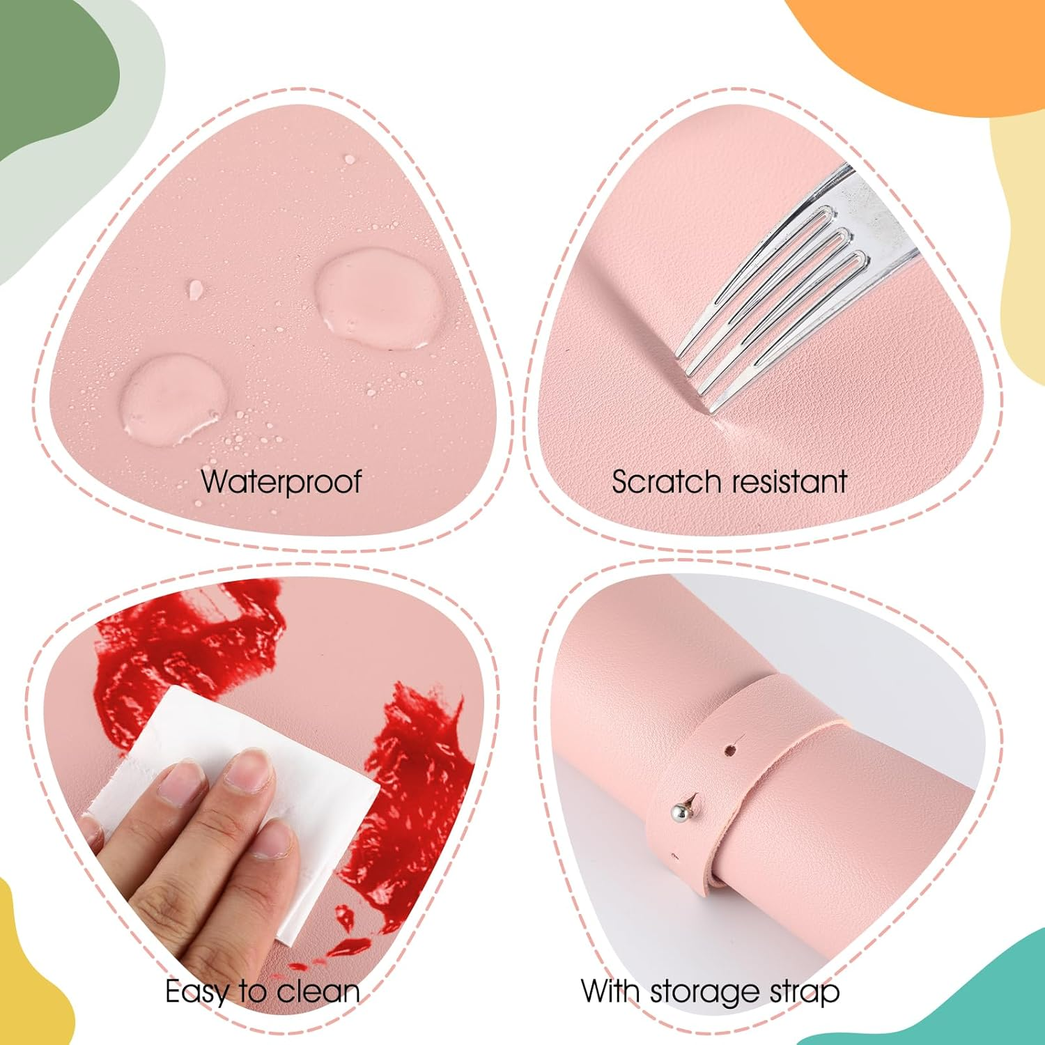 Kifmurase Pink Nail Art Table Mat, Foldable Nail Hand Rest Pad for Nail Arm Rest Cushion (MAT ONLY), Soft Microfiber Leather Nail Mat on Manicure Nail Table Pad Desk for Manicura Salon Room image number 5