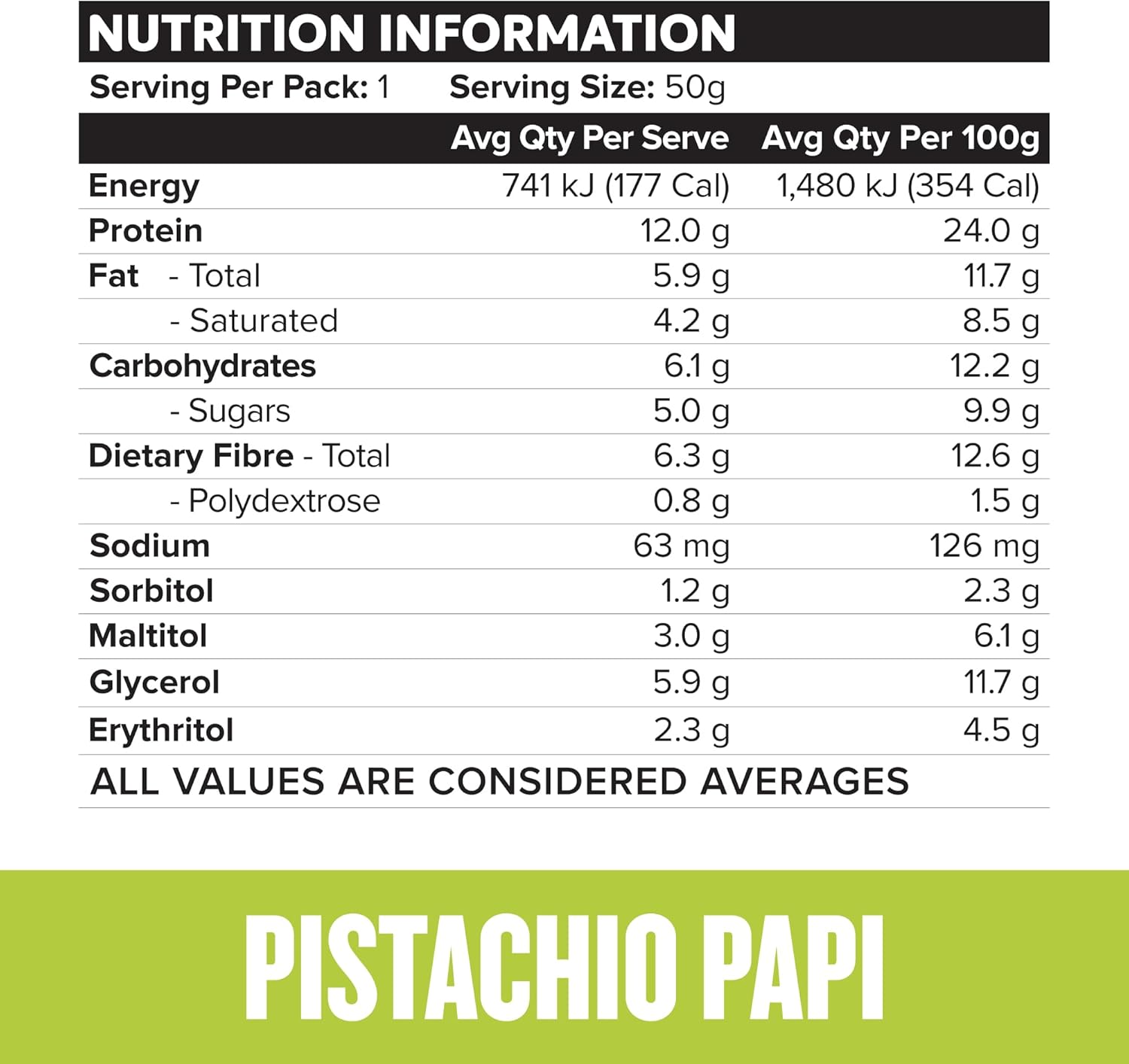 Muscle Nation Cheesecake Pistachio Papi Protein Bar 12 X 50G