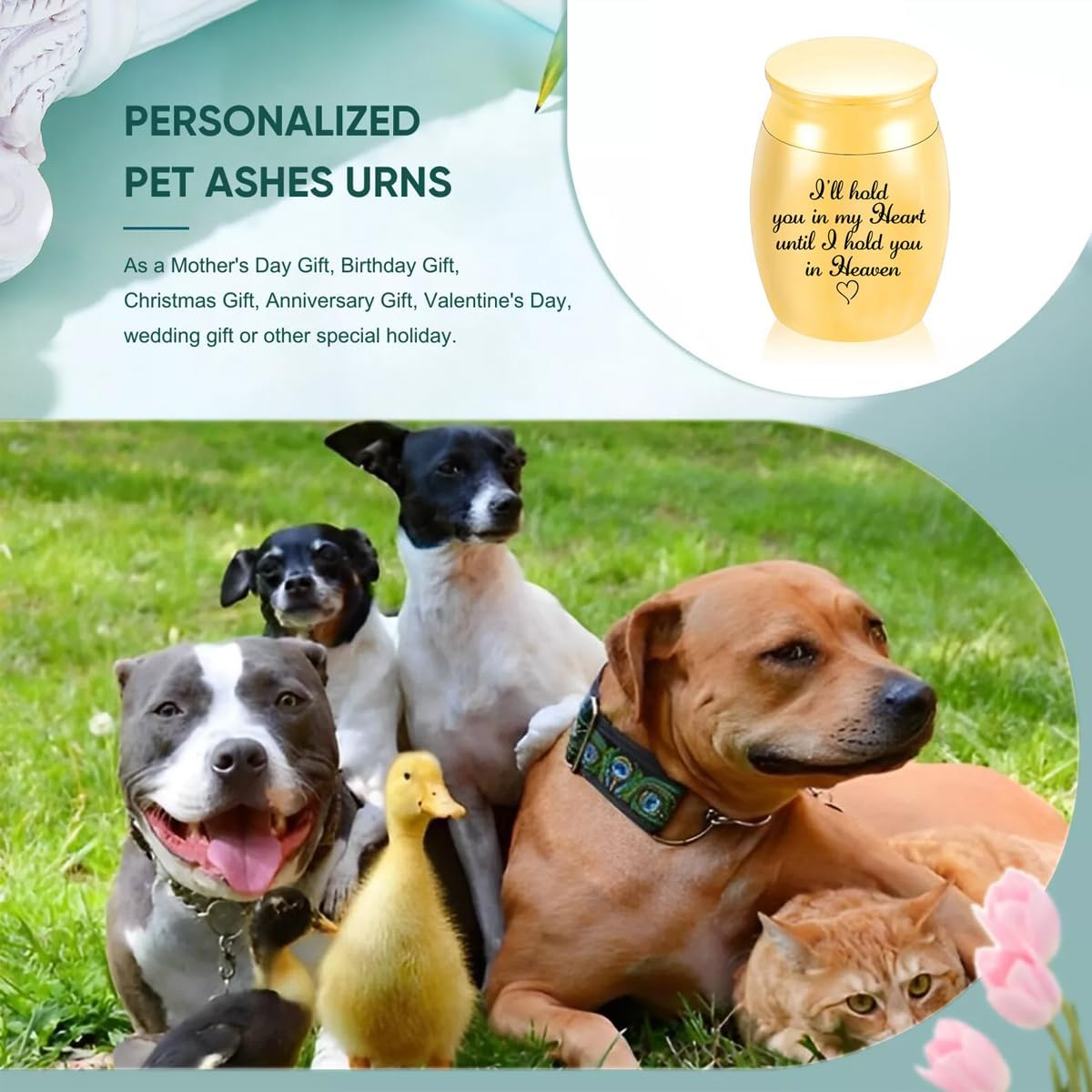 AIMALL Mini Stainless Steel Urn for Pet and Loved Ones' Ashes, Personalized Memorial Keepsake, Small Pet Ashes Pot, Perfume Bottle Design for Dogs, Cats, Birds, and Rabbits, Durable and Compact image number 2