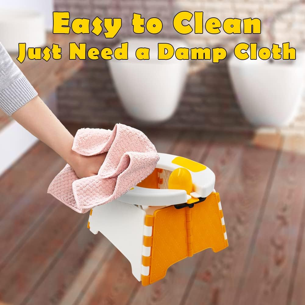 Portable Potty for Toddler Travel, Foldable Potty Training Seat with 60Pcs Trash Bag and Storage Bag, Toddler Potty Chair Seat for Home, Car, Outdoor Travel, Picni (Orange) image number 6