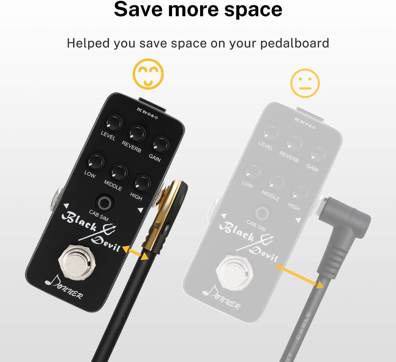 Donner Guitar Patch Cables Right Angle, 6 Inch Effect Pedal Cords 1/4 Instrument Cables for Guitar Bass Effects Pedals 6 Pack image number 6