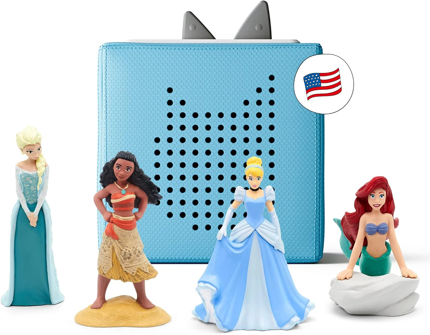 Toniebox Audio Player Starter Set with Elsa, Moana, Cinderella, and Ariel - Imagination Building, Screen-Free Digital Listening Experience for Stories, Music, and More - Light Blue image number 3