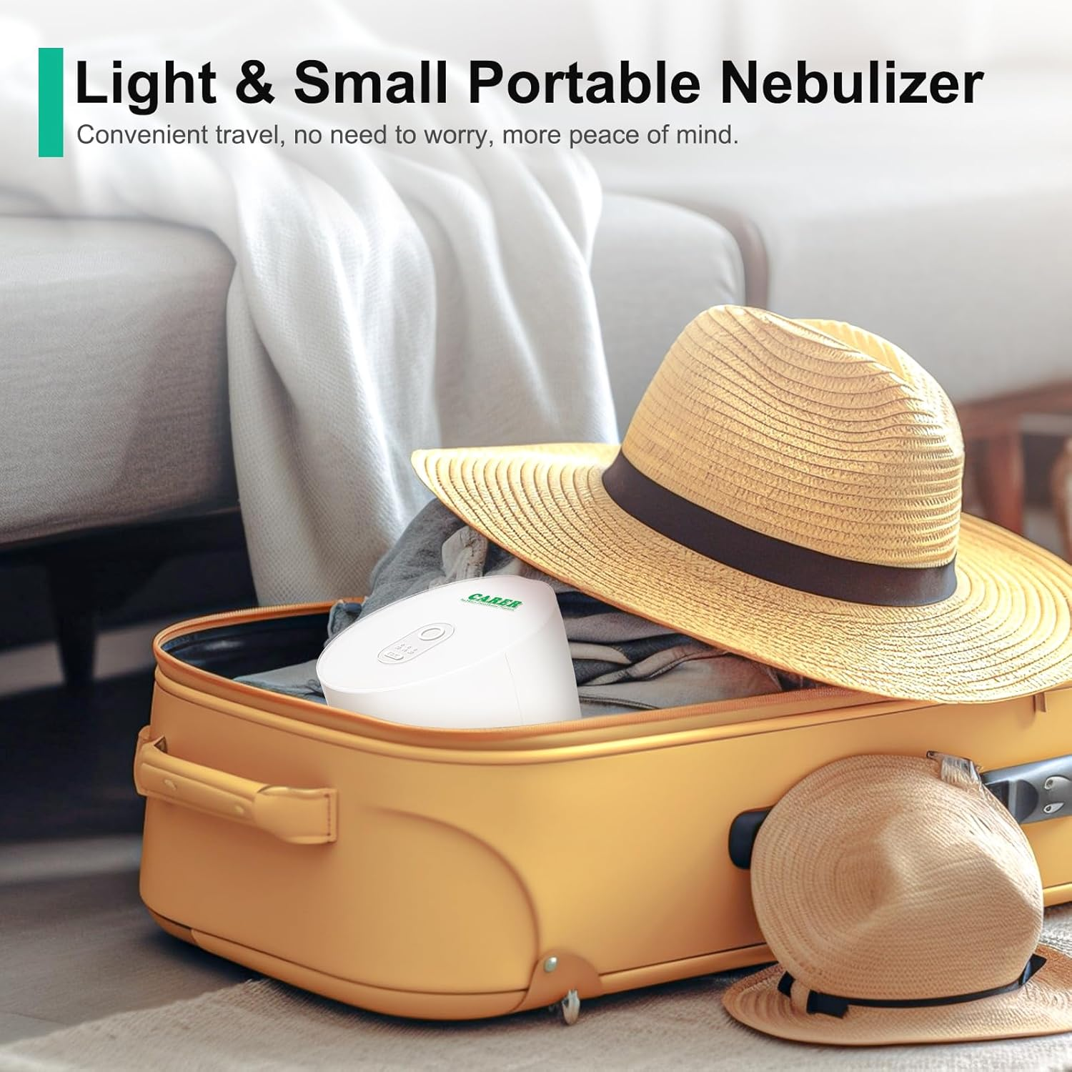 CARER SPARK Nebulizer Inhaler, Portable Rechargeable Nebulizer Adjustable Speed Suitable for Cough/Rhinitis/Bronchitis/Fever/Asthma/Seasonal Flu image number 5