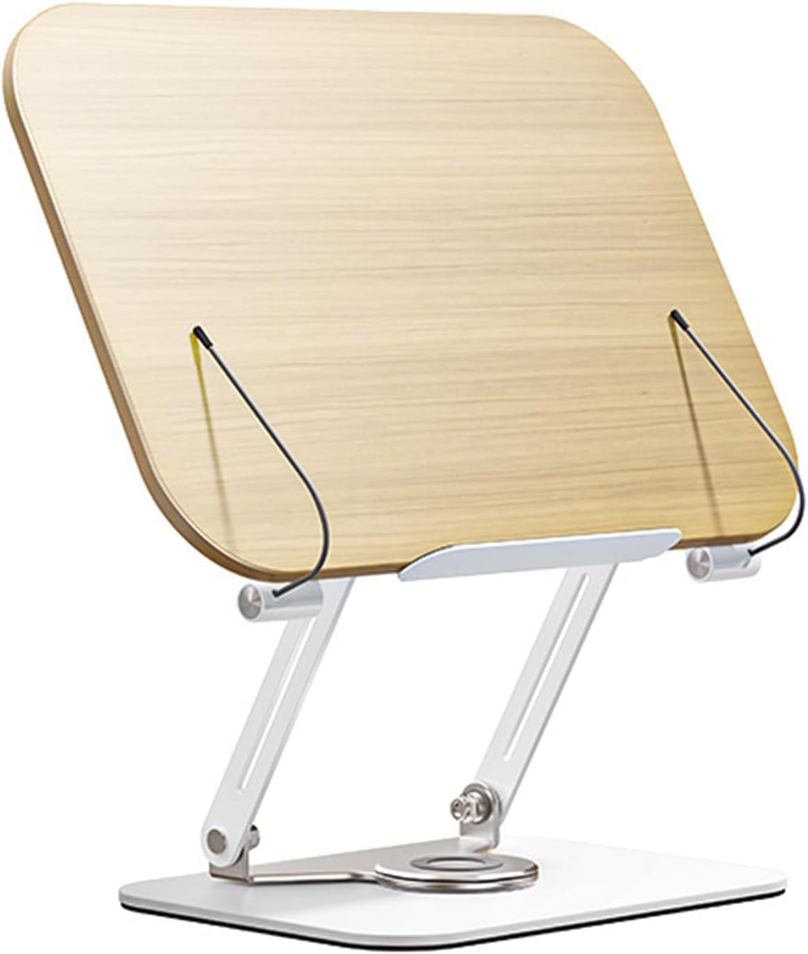 Book Stand for Reading, 360&deg;Rotating Adjustable Book Holder with Upgrade Page Clip, Ergonomic Multi Heights Angles Foldable Desktop Book Stand for Cookbook, Music Sheet, Laptop image number 3