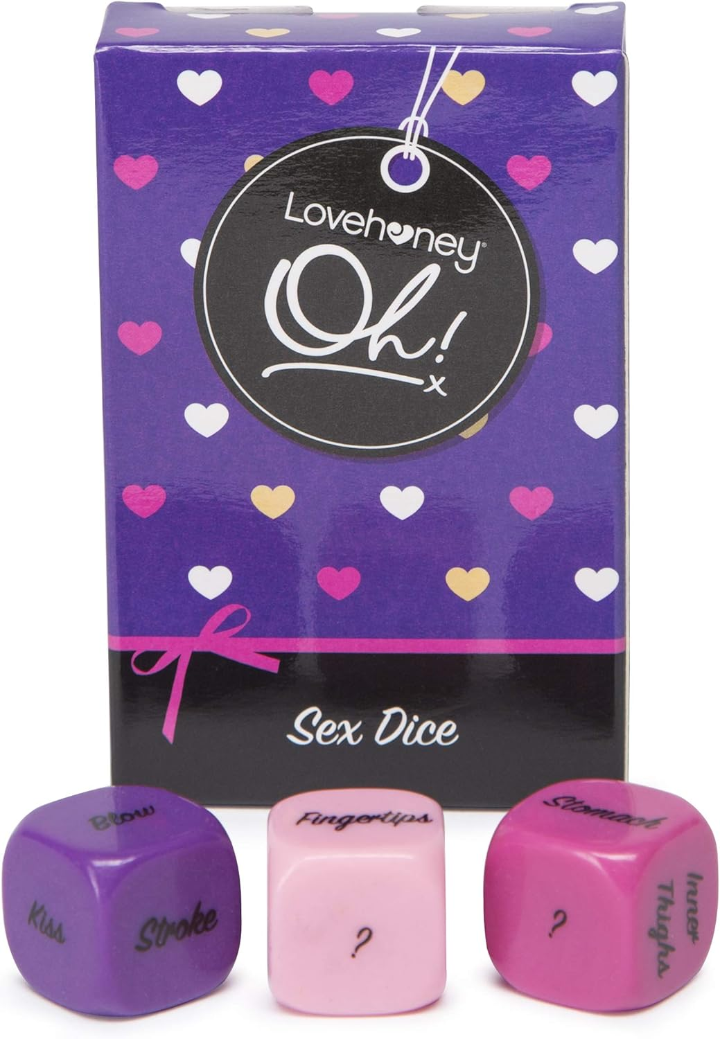 Lovehoney Oh! Multicoloured Dice Game for Couples - Adult Role Play or Foreplay - Small and Travel Friendly - Pack of 3 image number 2