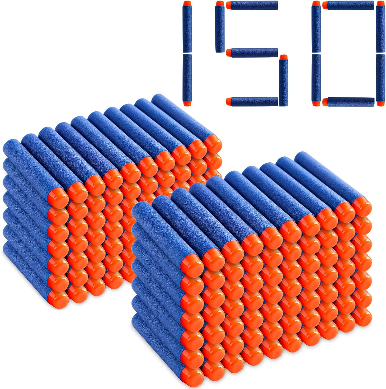 Refill Darts Bullets Compatible with Nerf Guns N-Strike Elite Series, Refill Darts Premium Foam Bullets Pack with Portable Storage Bucket image number 3