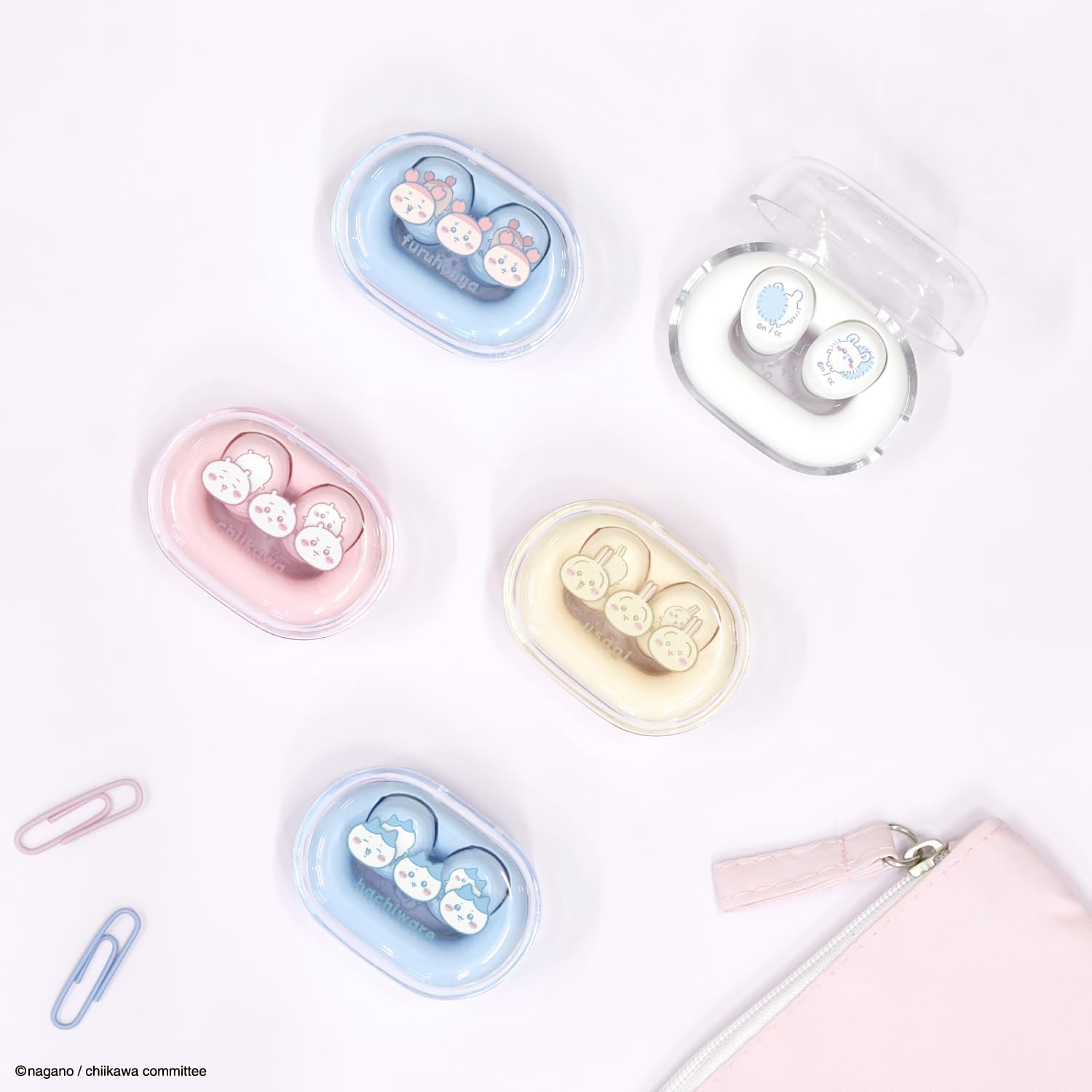 Gourmandies Chiikawa CK-64B Fully Wireless Stereo Earphones Hachiware - Chiika image number 4