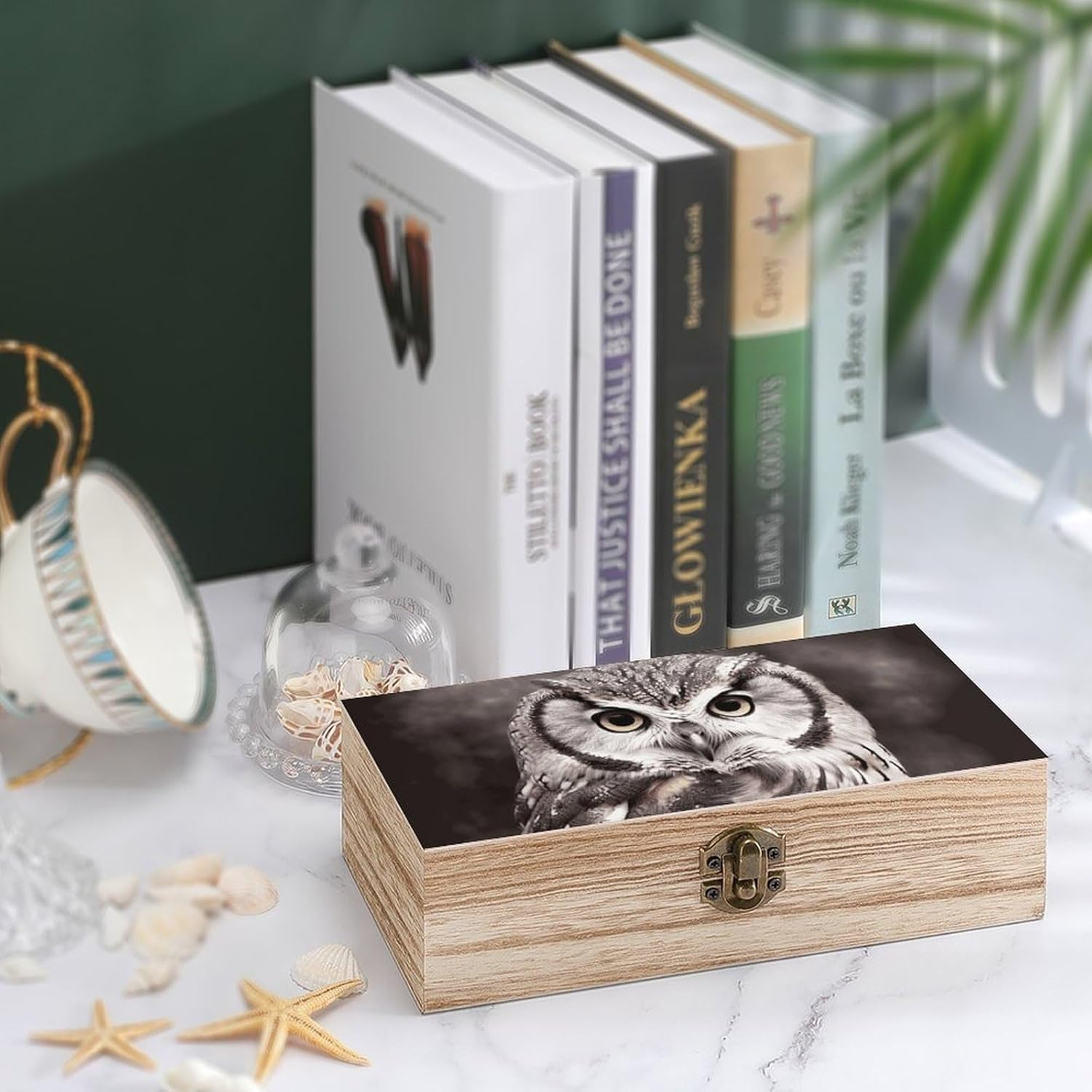 Owl Wooden Box Wood Wedding Keepsake Boxes with Lids Small Decorative Boxes Lightweight Wooden Memory Storage Box for Crafts Keepsakes Jewelry Photo Letter Storage image number 1