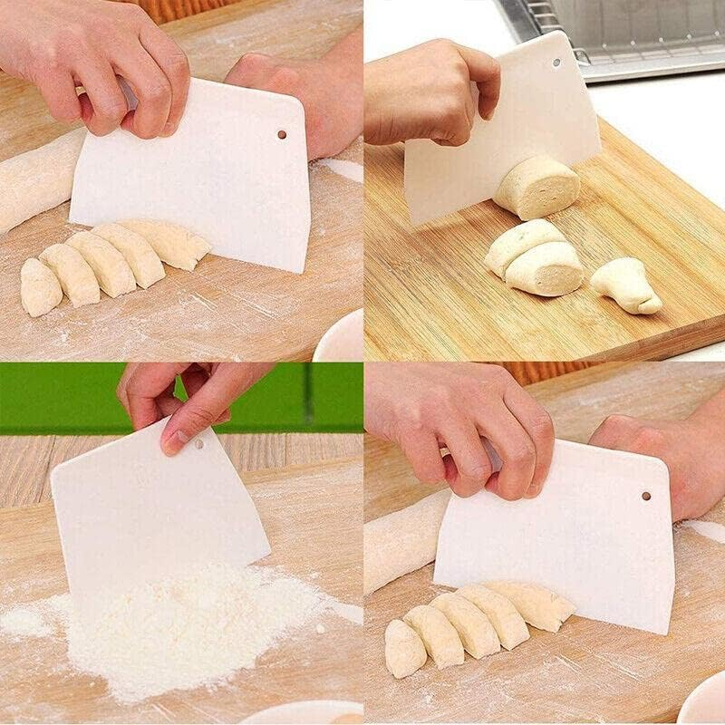 3 Pcs Dough Cutter Scraper Kitchen Tool Pastry Bowl Divider Bench Scrape Fondant, Multiple Sizes
