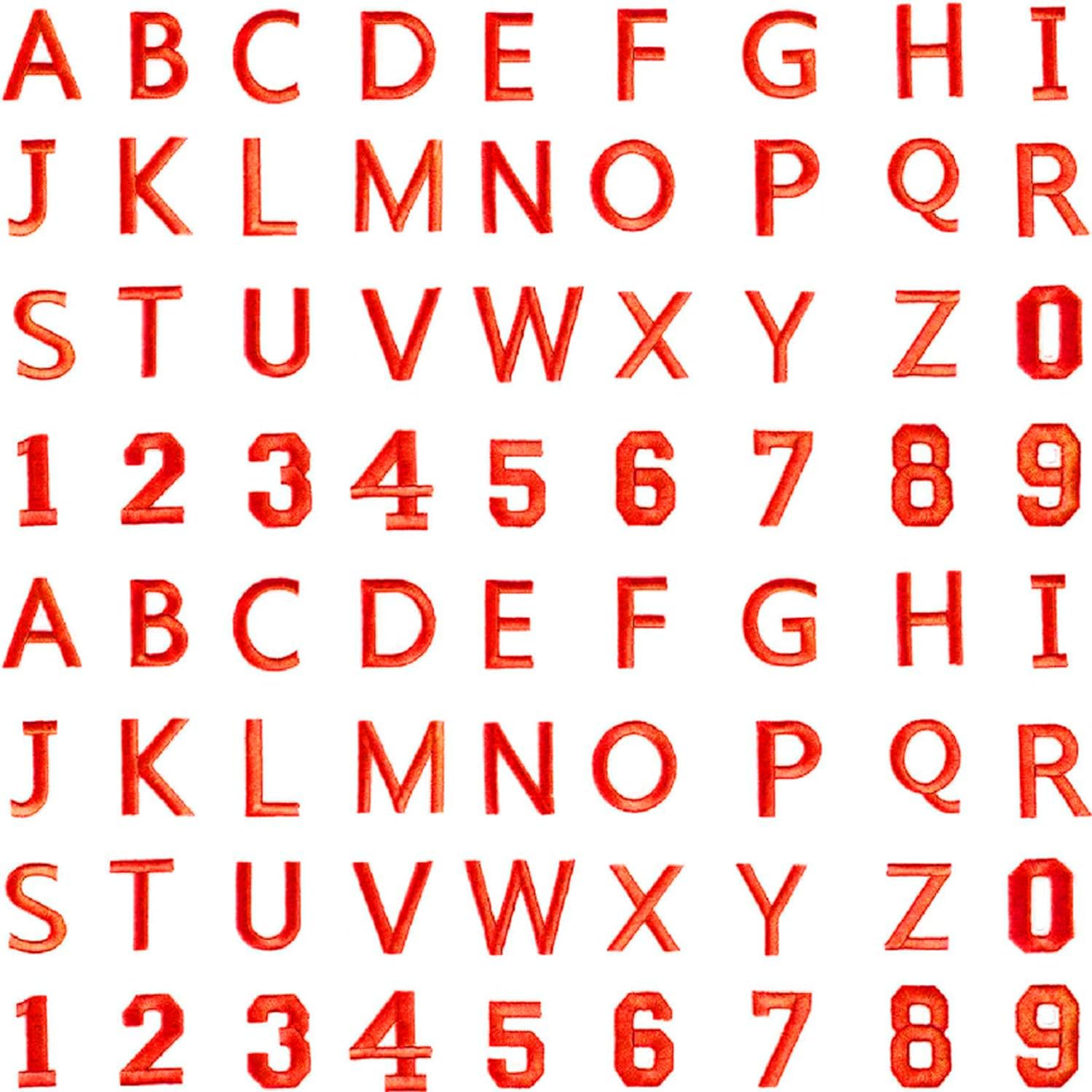 72Pcs Iron on Letters and Numbers Patches, Embroidered Patches, 52Pcs Alphabet a to Z and 20Pcs Number 0-9, Sew on Applique for Clothes Shoes Hats Bags Socks Jeans DIY Accessories image number 6