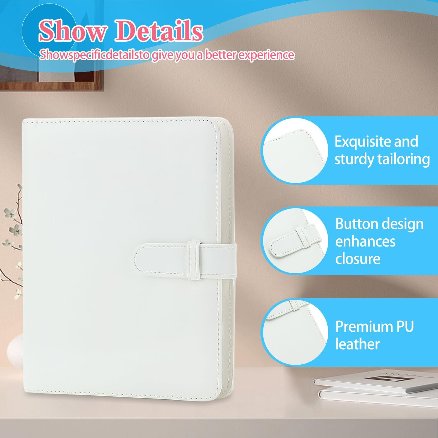 Polaroid Photo Album,256 Pockets Album for Fujifilm Mini 7S 8 8+ 9 25 26 50S 70 90 Instant Camera Name Card,Photo Book for Polaroid PIC-300P/Z2300, White image number 5