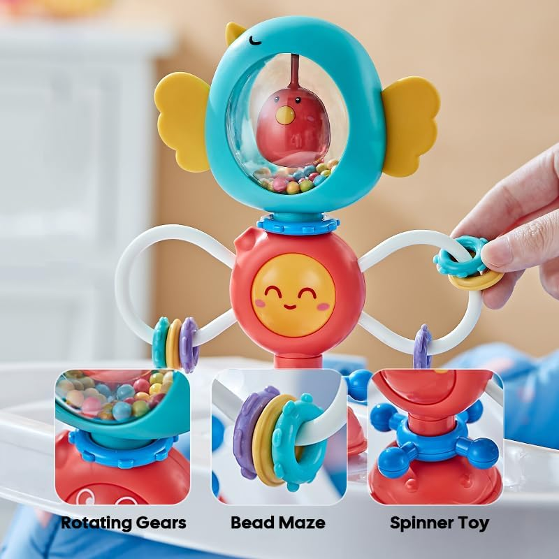 The Bird Rattle Highchair Toy(Green) image number 5