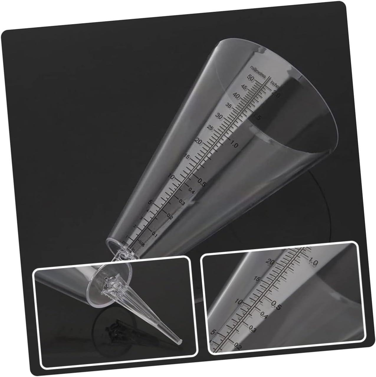 UPKOCH 3Pcs Clear Graduated Rainfall Measuring Cups with Ground-Insertion Design Outdoor Rain for Garden Lawn Climate Research and Farming image number 4