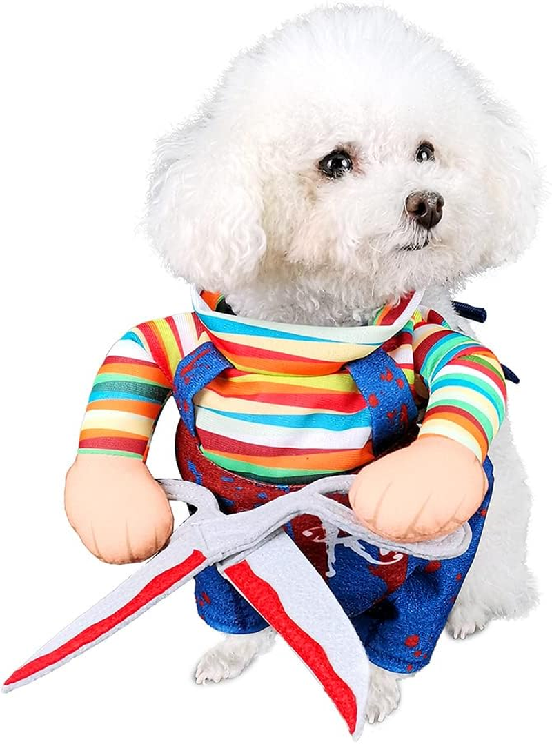 NACOCO Dog Halloween Scissors Style Doll Costume, Dog Outfit Pet Christmas Cosplay Adjustable Doll Funny Special Clothes Puppy Party Clothes for Small Dogs Cats (Small) image number 3