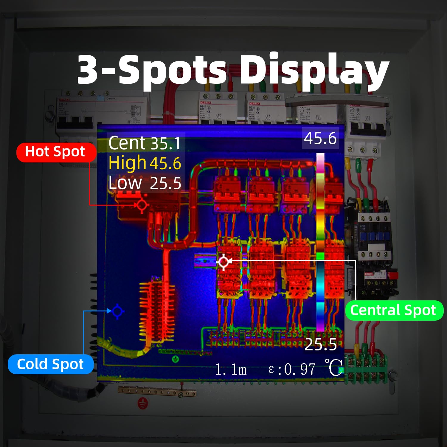 BSIDE Thermal Imaging Camera Multimeter with Macro Lens, 320X320 IR Resolution with 15 Thermal Palettes, 20000 Counts with 3.98" Touch LCD, Measures Cap, AC Clamp, Temp Diode for Electrical Electronic image number 1
