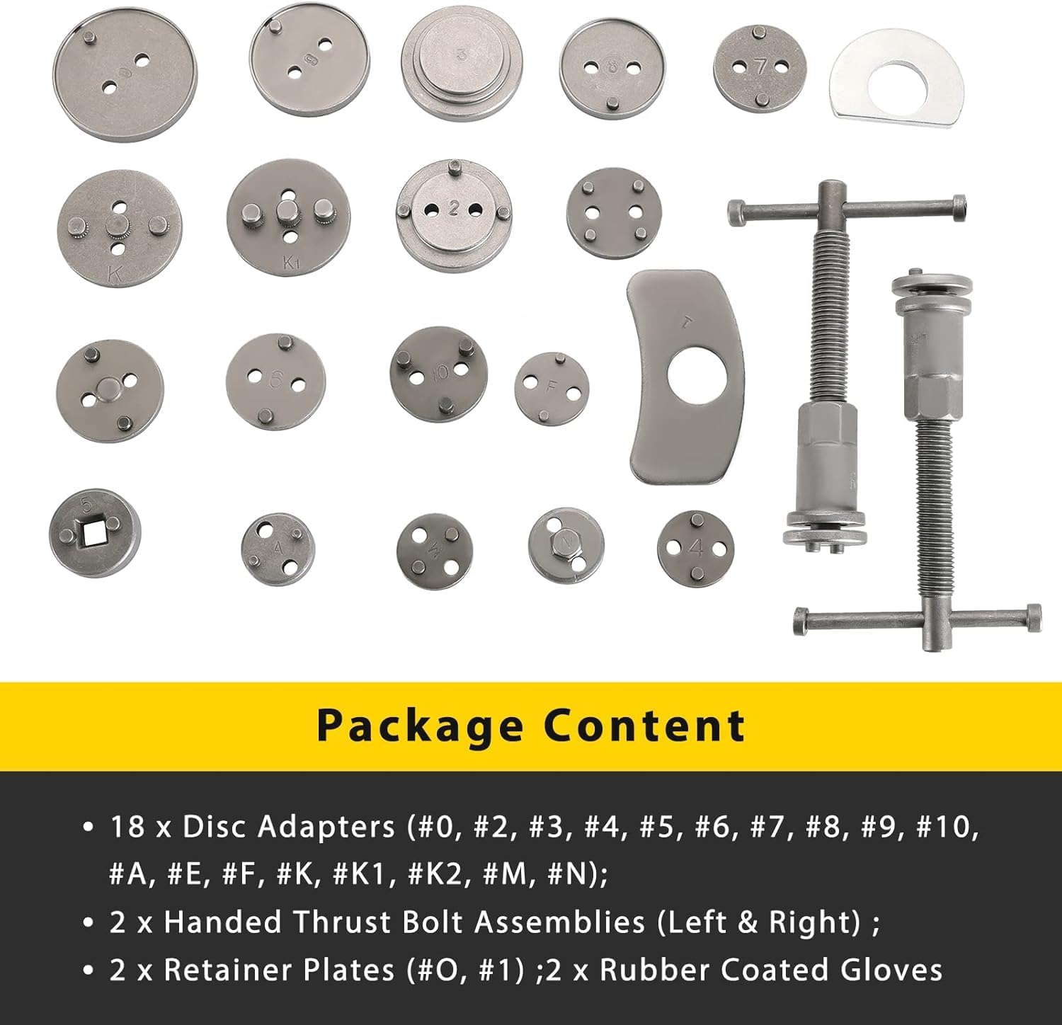 24PCS Disc Brake Caliper Tool Kit | Heavy Duty Disc Brake Piston Caliper Compressor Rewind Tool Set for Brake Pad Replacement Reset, Fits Most American European Japanese Autos (Blue) image number 6