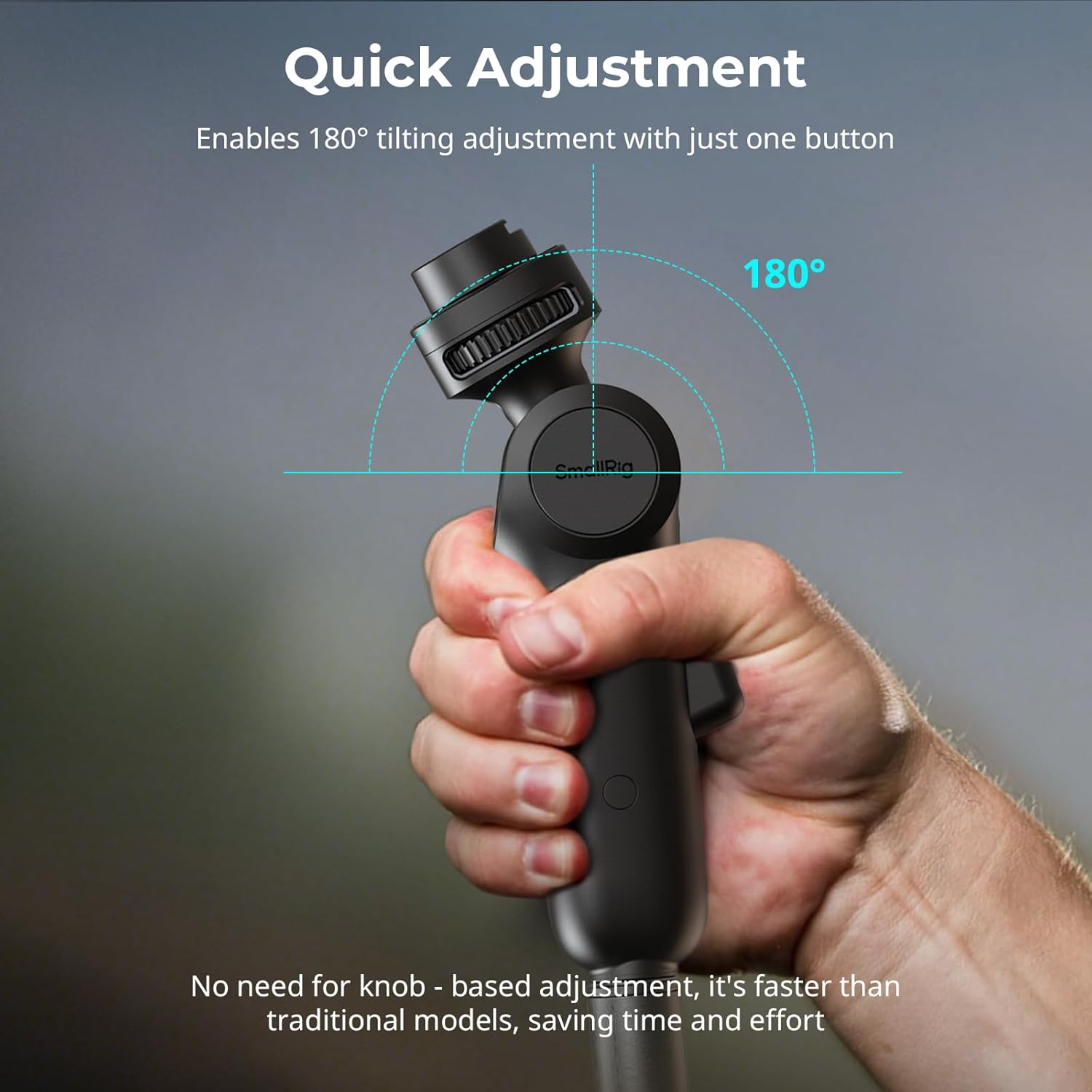 Smallrig Quick Adjustment Light Stand Adapter, One-Button 180&deg; Pitch Adjustment, 3Kg Load Capacity, for COB Video Light/Camera/Phone Clips, for On-Camera Flash, 5181 image number 1