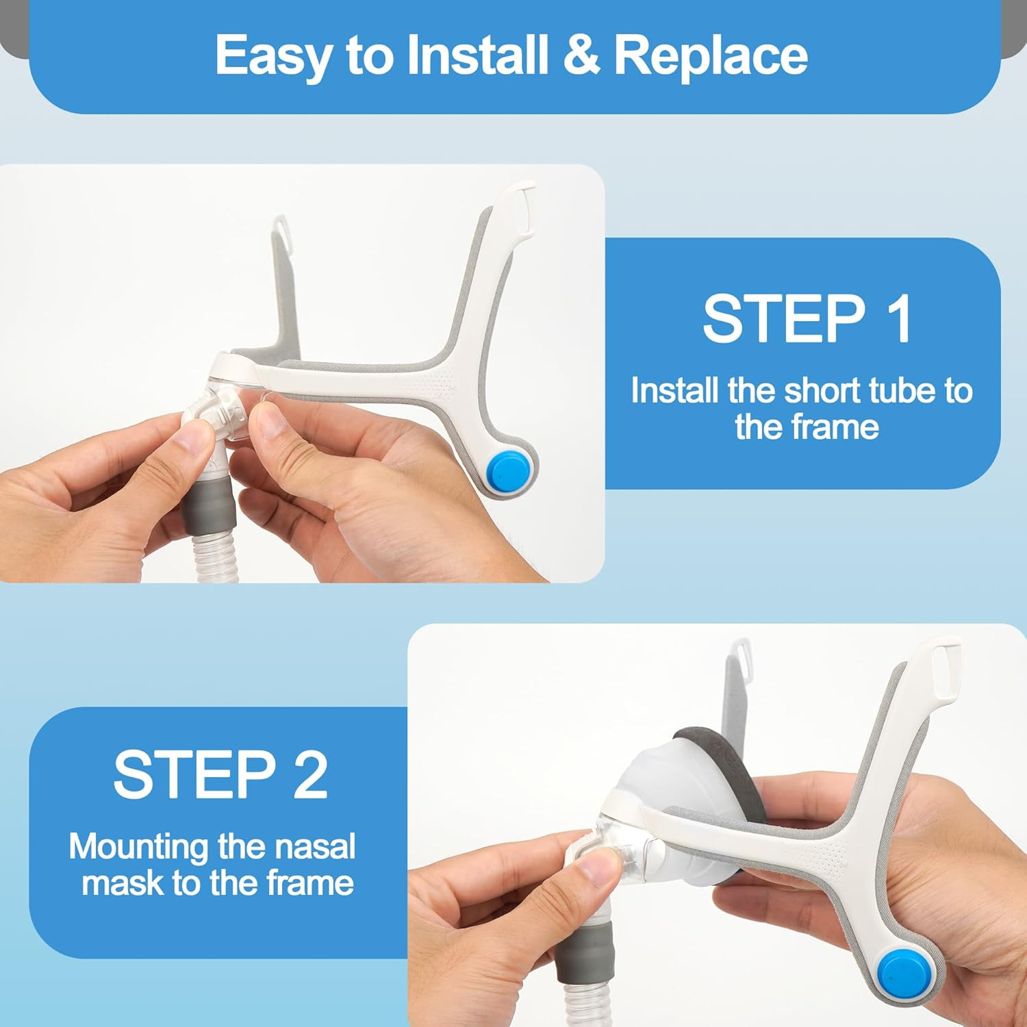 2 PCS Replacement Mask Cushion (M) Compatible with Airtouch N20 & Airfit N20, Upgraded Brown Memory Foam for Soft Fit & Comfort, Great Value CPAP Nasal Pillow for N20 Supplied by Airsmart, Medium image number 2