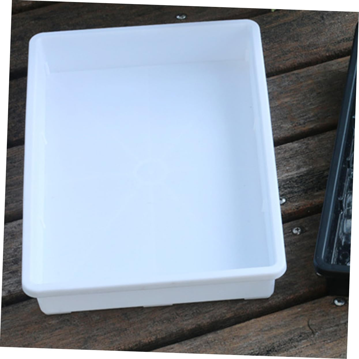 BUTIFULSIC 2Pcs Plastic Flower Pot Tray Plant Saucer Square Water Container for Indoor Outdoor Gardening Use Pots image number 1