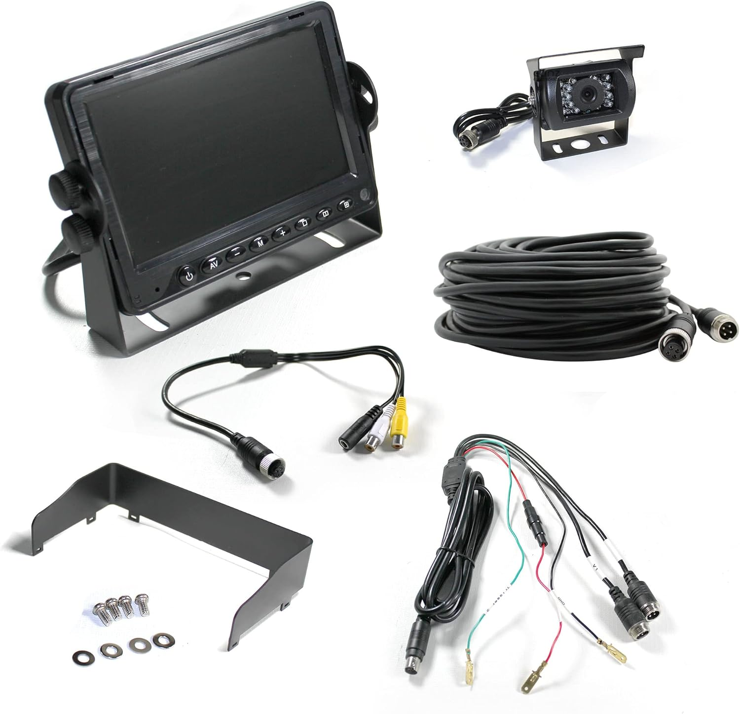 Elinz Caravan Reversing Rearview CCD Camera Monitor 5" System Kit 12V 24V with Mic, 4PIN, 600 TVL, 2 AV Inputs, Distance Gridline, IR LED Night Vision, 90 Deg View, 2 Yr Warranty image number 2