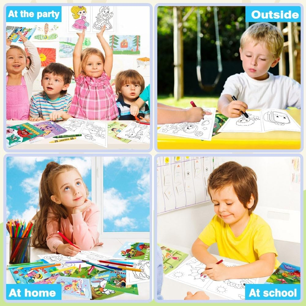 Aannanl 24 Pack Coloring Books Suitable for Children 2-4 and 4-8- Bulk Colouring Books for Kids Party Favour, Children Birthday Gift, Party Goodie Bags Stuffer Fillers for Boys and Girls School Classroom Activities image number 1