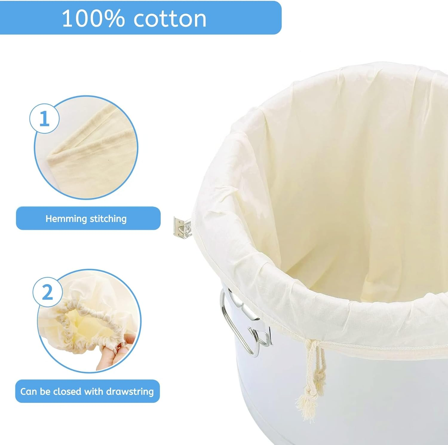 AOUXSEEM Extra Large(26*22Inch)Brew Bags for Home Brewing Wine, 100% Cotton Fine Mesh Cheesecloth Bags, Reusable Thickened Strainer with Draw String, Tea Juice Bag, Filter Impurities(X-Large, 2 Pack) image number 2