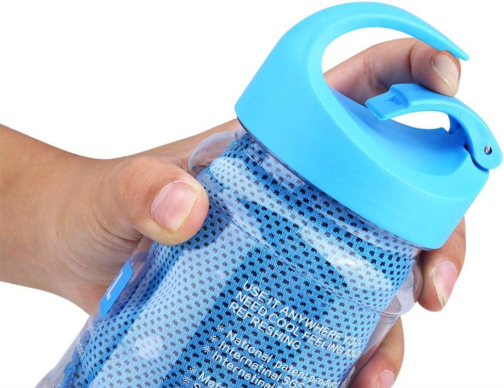 Cyrank Cooling Towel, Cooling Towels for Neck and Face, Ice Towels for Sports Soft Breathable Microfiber Cool Towel for Fitness, Camping, Running, Workout(Blue) - Green image number 7