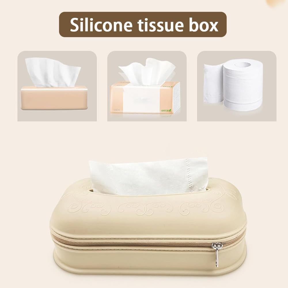2 Pack Silicone Tissue Box Holder &ndash; Crafted from High Elastic Food-Grade Materials, Perfect for Easy Use and Home Decoration image number 1