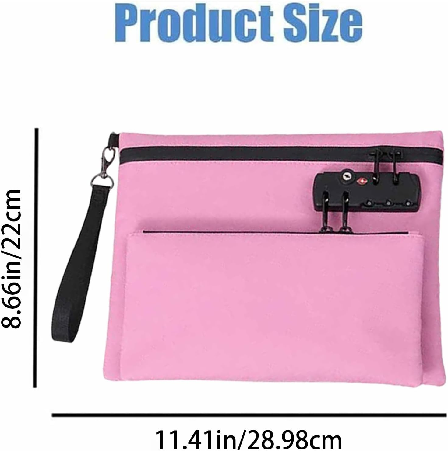 Credit Card Soup Zipper - Lockable Cash Holder, Compact Secure Wallet | Strong anti Theft Bag with Carry Handle for Camping Trips, Hospital Service, image number 2