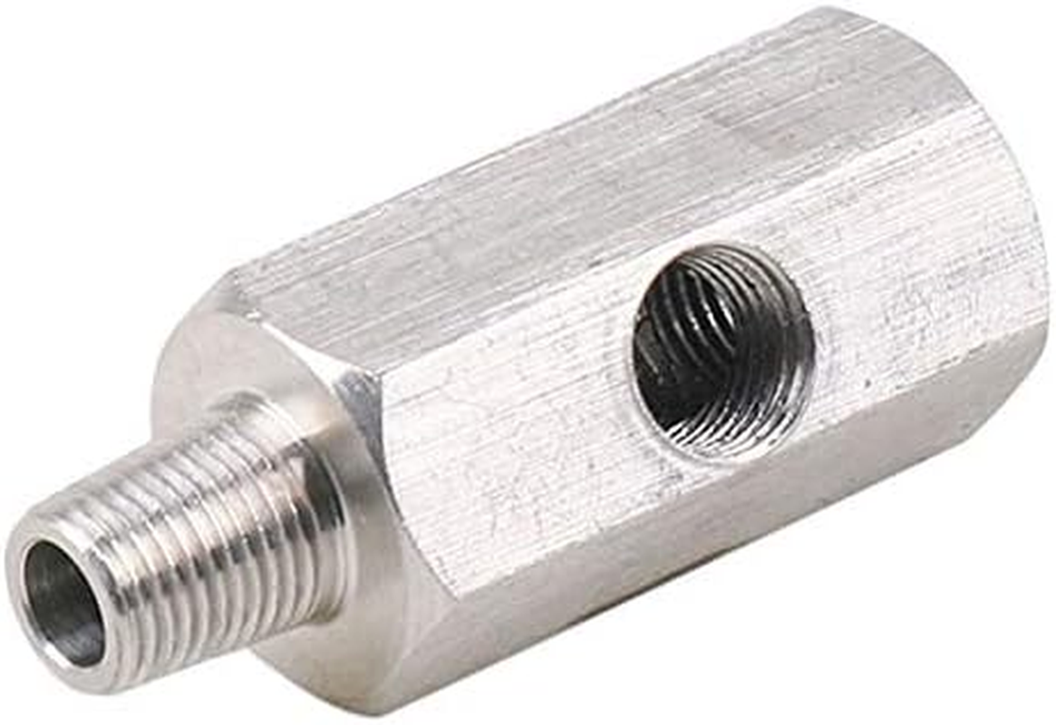 Stainless Steel Turbocharger Connector 1/8Inch BSPT Oil Pressure Sensor Tee to NPT Adapter Turbo Supply Feed Line Meter image number 1