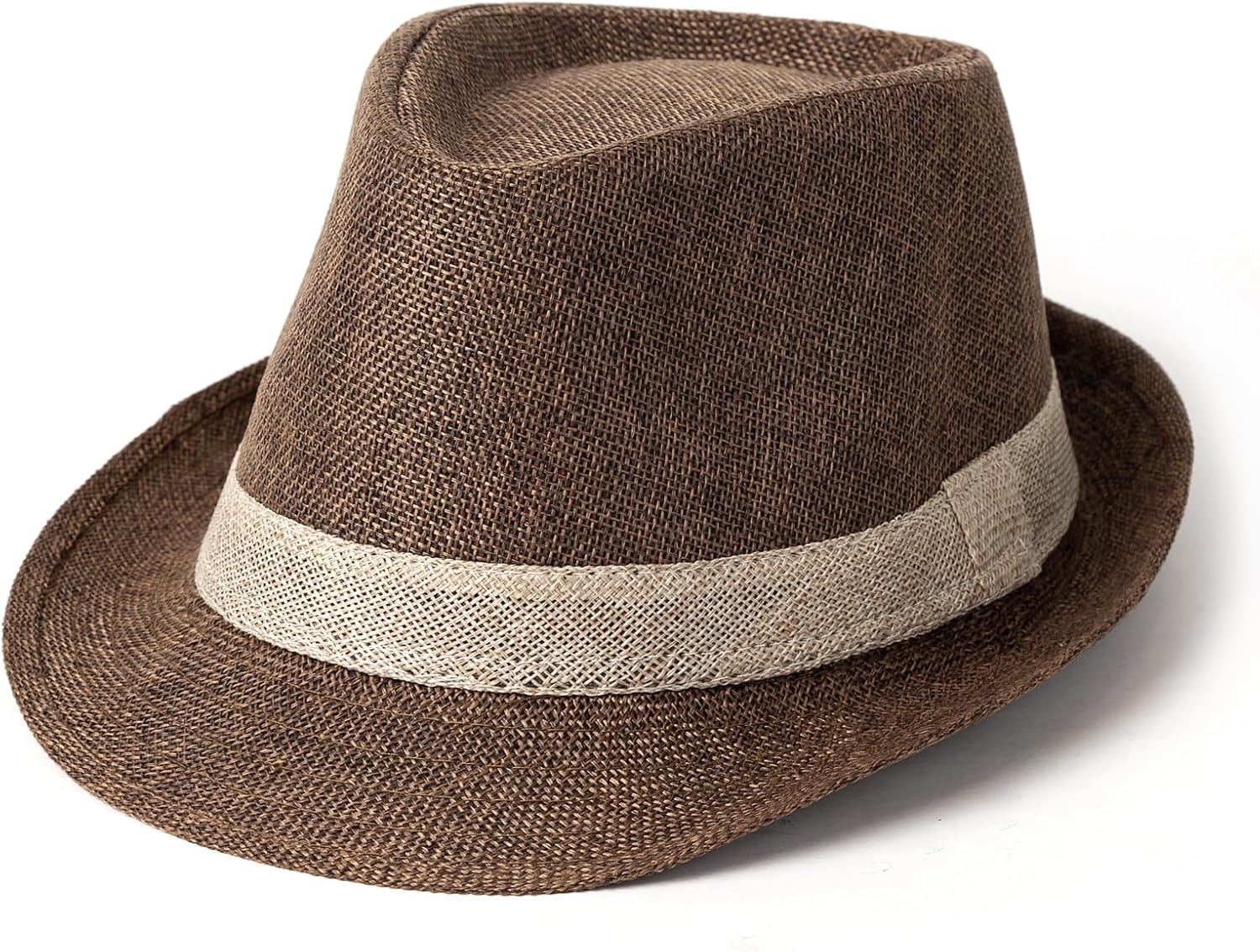 Lisianthus Fedora Hat for Men Panama Trilby Hat Short Brim Summer Sun Hat