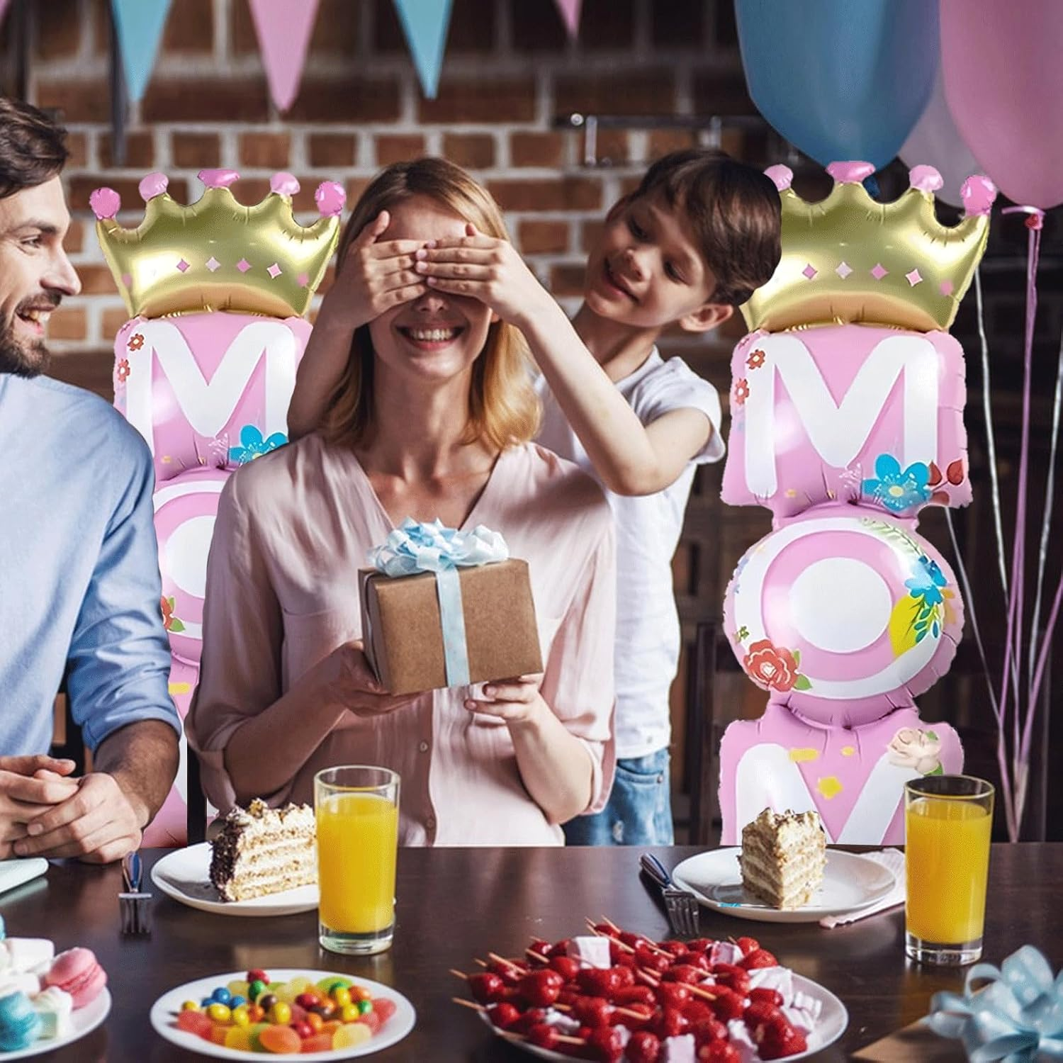 Mother Day Balloon, Mom Standing Aluminum Balloon Happy Mother Day Foil Balloons, Pink Great Mom'S Day Birthday Party Decoration Balloons (1. Mom) image number 6