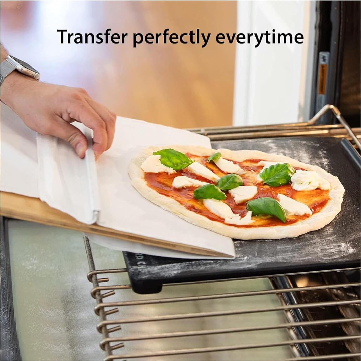 Sliding Pizza Peel - Pala Pizza Scorrevole, Sliding Pizza Oven Spatula With, Non-Stick Kitchen Accessories, Smooth Sliding Pizza Peel image number 1