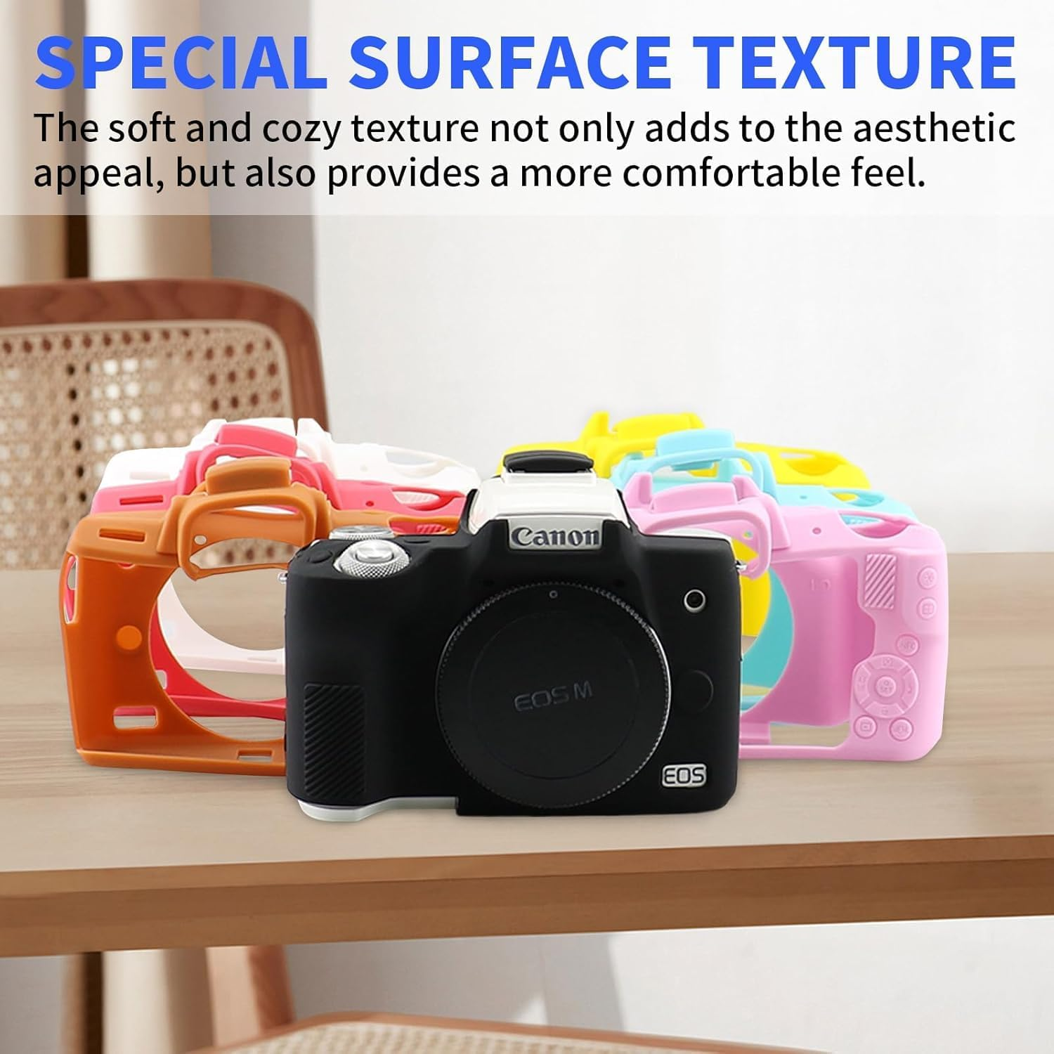 Camera Case for  EOS M50/M50 Mark II Digital Camera, Anti-Scratch Soft Silicone Case Cover Housing Protective Cover Protector Camera Body Skin Case (White) image number 5