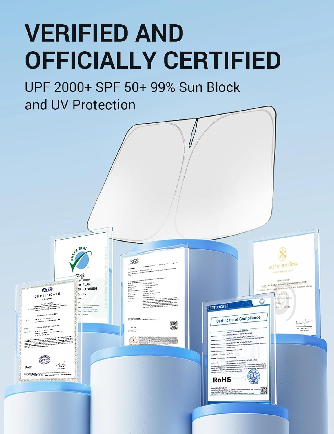 Proadsy 2024 Upgrade Front Windshield Sun Shade Foldable RAV4 Sunshade Protector Custom Fit 2019-2024 RAV-4 SUV Crossover, TRD Off-Road, LE XLE Premium Limited XSE Hybrid Adventure Prime Accessories image number 3